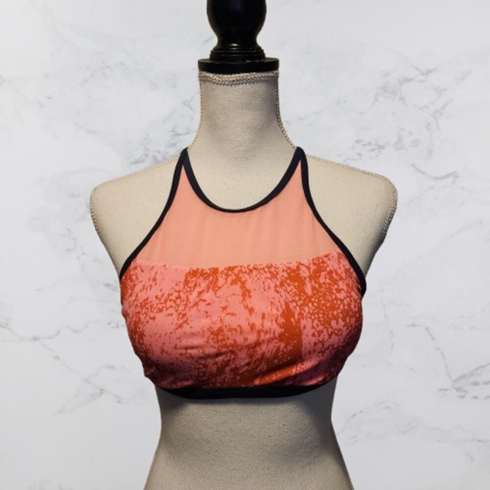 Nike Swim Top Small Criss Cross Back Coral Lightly Padded